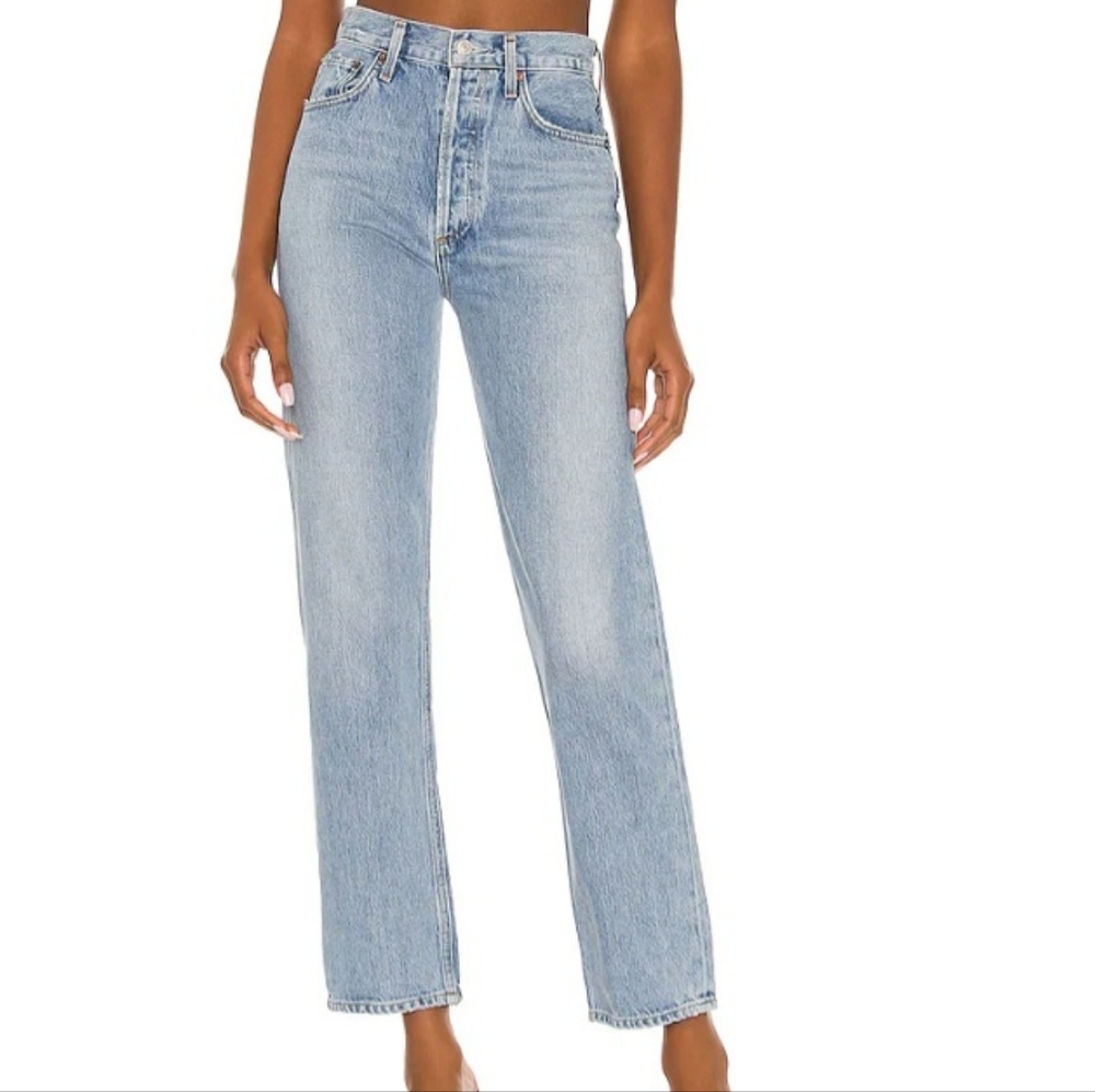 Agolde Light Blue Straight Leg Jeans
